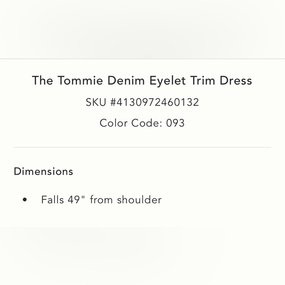 Anthropologie The Tommie Denim Eyelet Trim Dress Size Small NWT - Picture 6 of 16